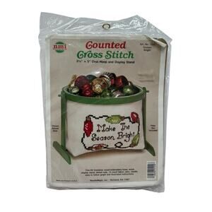 Vintage *NEW* NMI NEEDLEMAGIC Make The Season Bright Counted Cross Stitch Kit